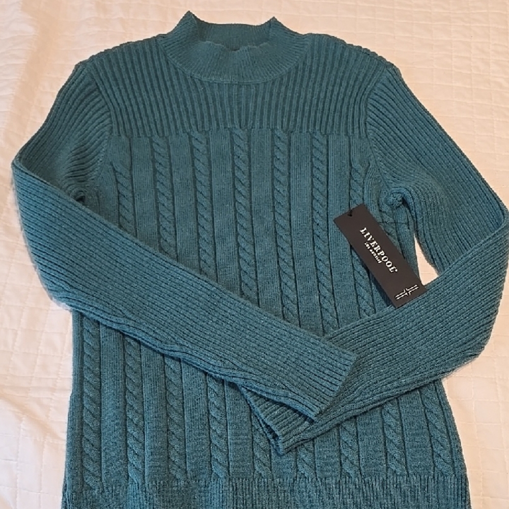 Liverpool Teal Turtleneck Sweater